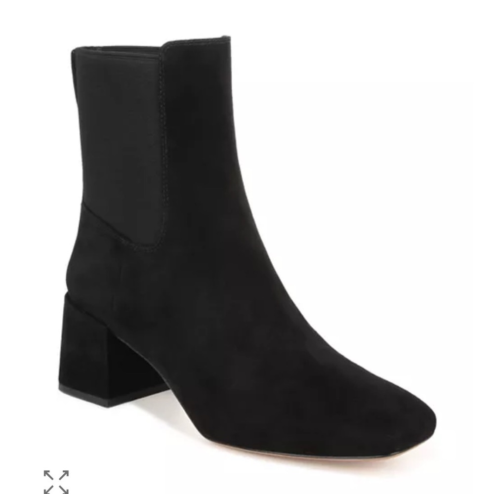 New VINCE Kimmy Pull On Heeled Bootie Black Suede - Size 10/ 41